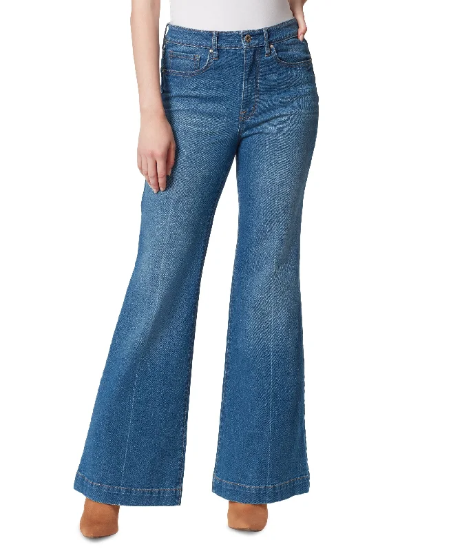 Jessica Simpson True Love Wide Leg Jeans Trendy Pleated Waist Jeans