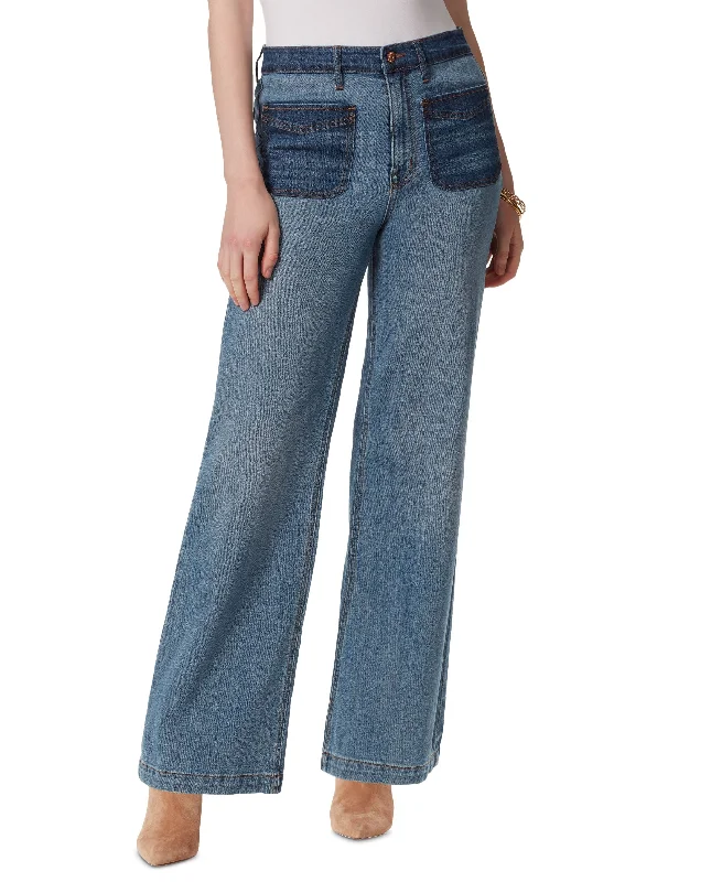 Jessica Simpson Womens High Rise Wide Leg Denim Jeans Comfortable Flare Leg Jeans