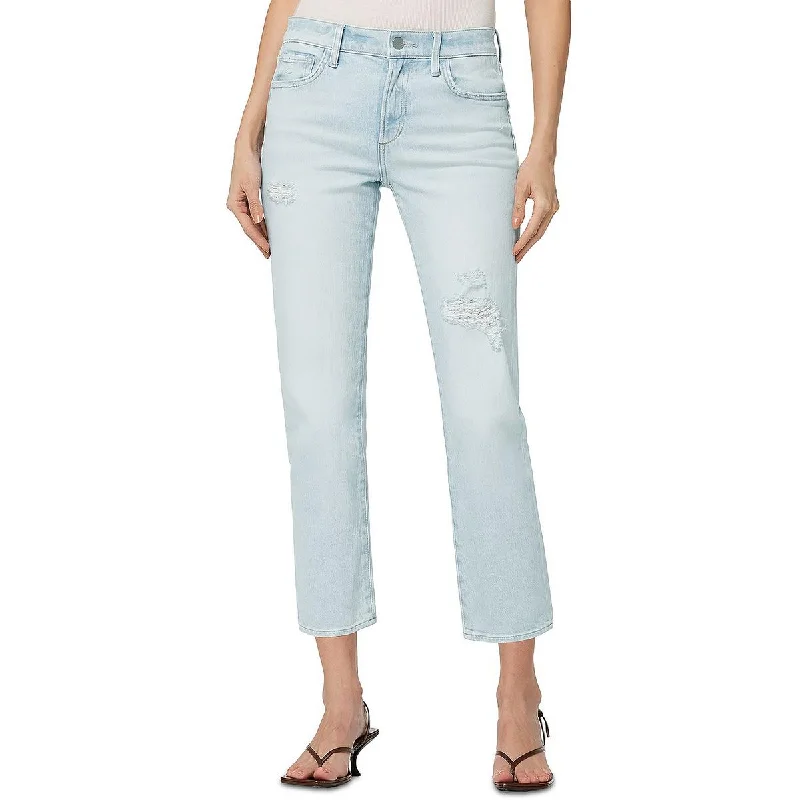 Joe's Womens Lara Denim Cropped Cigarette Jeans Stylish Shredded Denim Jeans