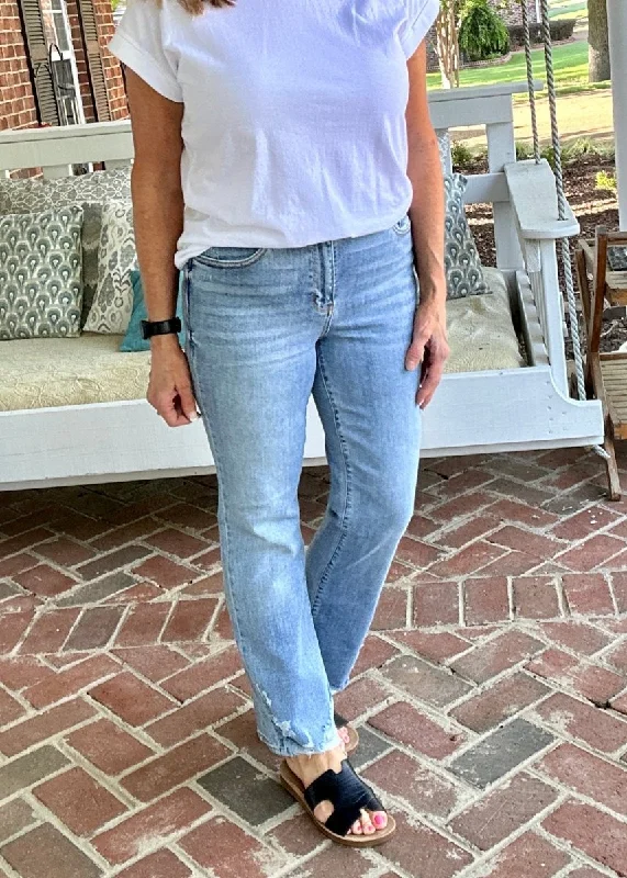 Judy Blue Cleveland High Waist Straight with Heavy Destroy Jeans Casual High-Waisted Bootcut Jeans Judy Blue Cleveland High Waist Straight with Heavy Destroy Jeans Casual High-Waisted Bootcut Jeans