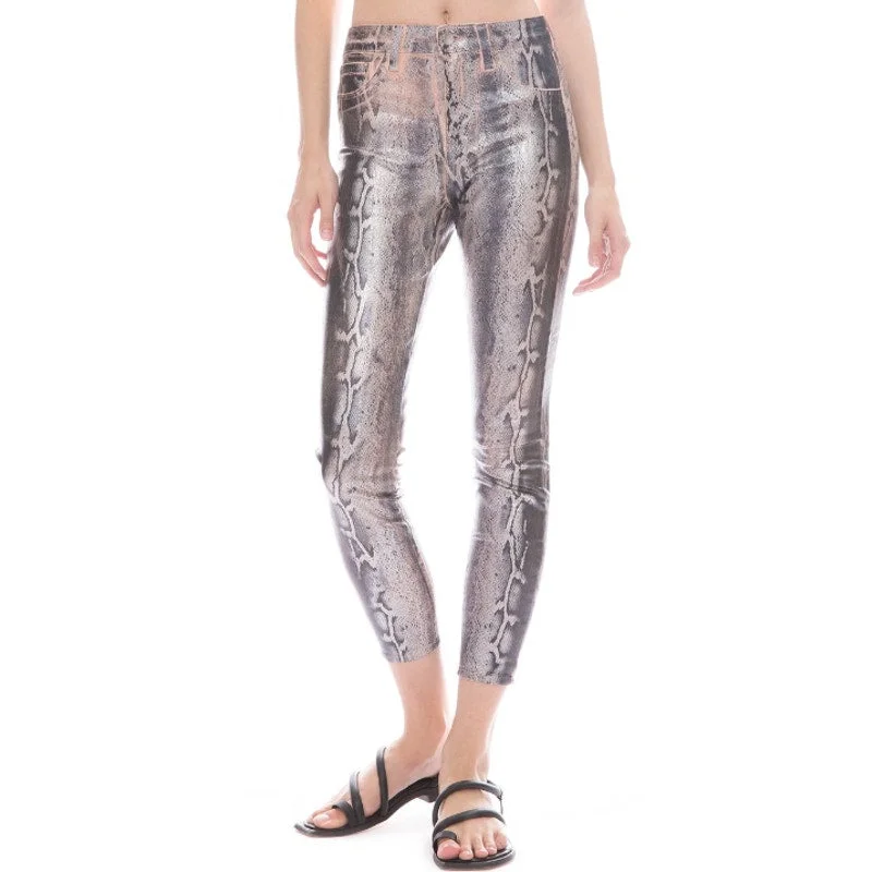 L'AGENCE Margot Jeans 4/27 Petal Black Foil Snake High Rise Skinny Ankle NWT Fashionable Distressed Jeans L'AGENCE Margot Jeans 4/27 Petal Black Foil Snake High Rise Skinny Ankle NWT Fashionable Distressed Jeans