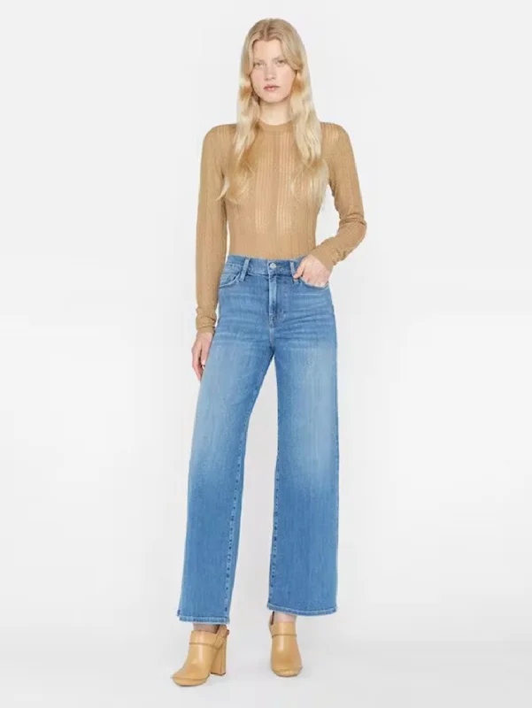 Le Slim Palazzo Jean - Drizzle Casual Straight-Leg Jeans