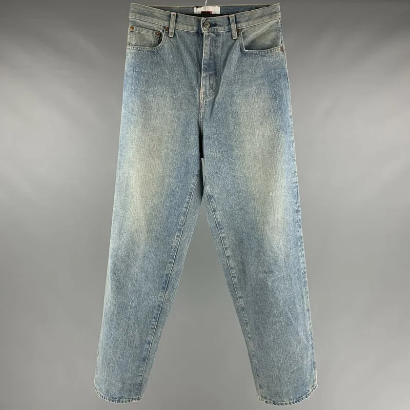LEVI STRAUSS Size XS Blue Cotton Wide Leg Jeans Elegant High-Waisted Flared Jeans