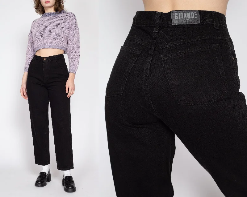 Medium 90s Gitano Black Denim Mom Jeans 29" Casual Skinny Fit Jeans