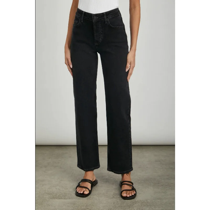 RAILS The Topanga Straight Leg Jeans 24 Black Stretch High Rise Denim Comfortable Full-Length Denim Jeans RAILS The Topanga Straight Leg Jeans 24 Black Stretch High Rise Denim Comfortable Full-Length Denim Jeans