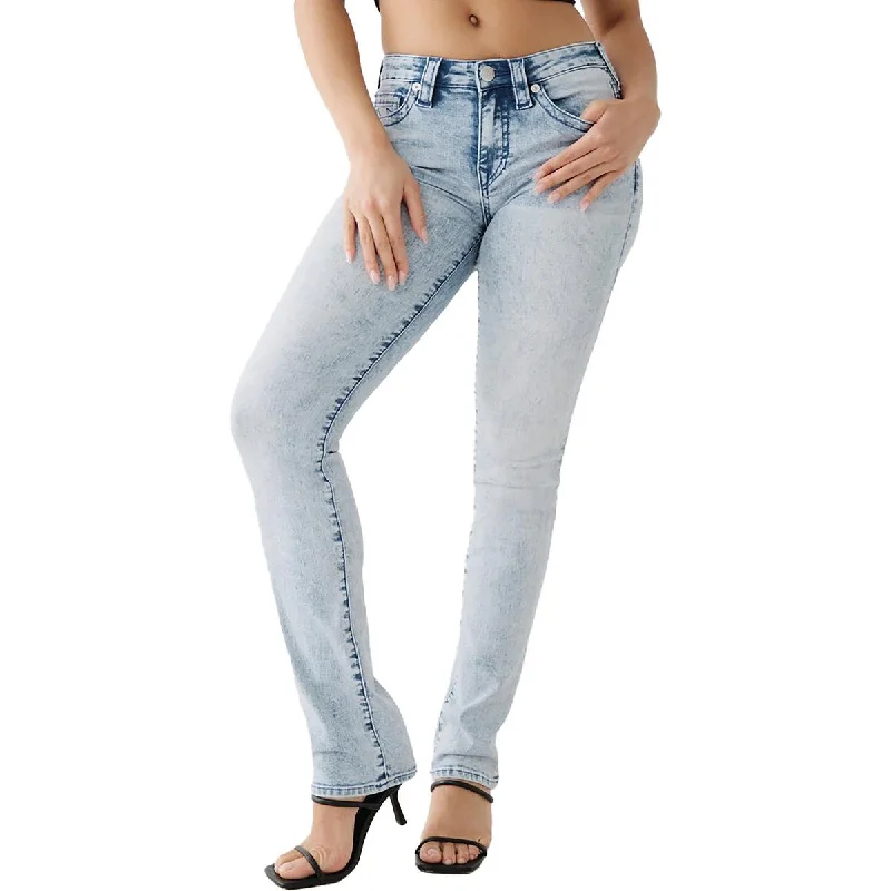 True Religion Womens Billie Mid-Rise Light Wash Straight Leg Jeans Elegant Tapered Leg Denim True Religion Womens Billie Mid-Rise Light Wash Straight Leg Jeans Elegant Tapered Leg Denim