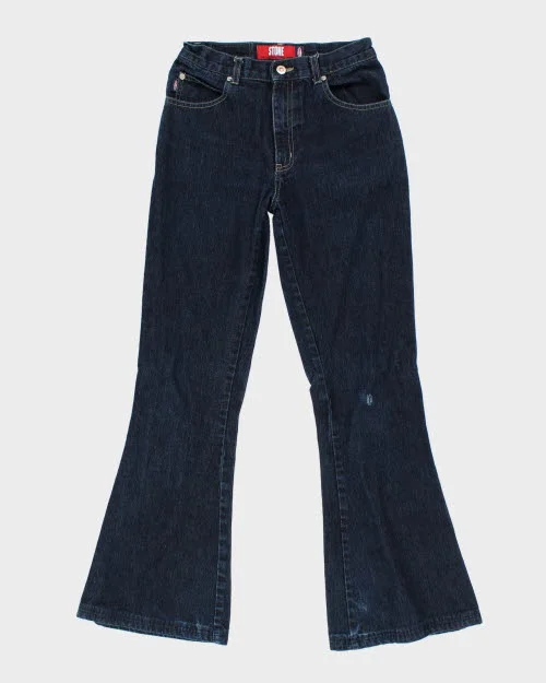 Vintage 90s Stone Dark Wash Jeans - W26 L30 Comfortable Drawstring Waist Jeans