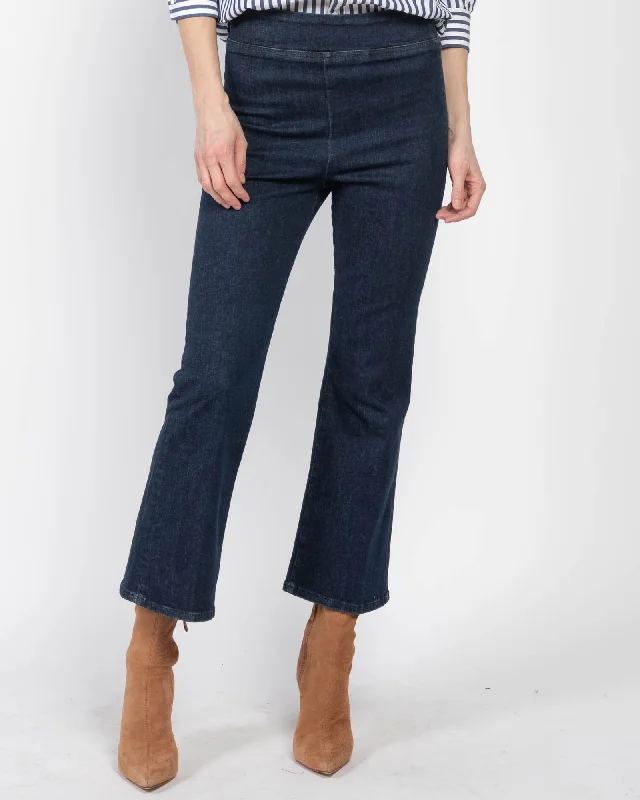 Jet Set Crop Mini Boot Jeans Fashionable Raw Hemmed Jeans