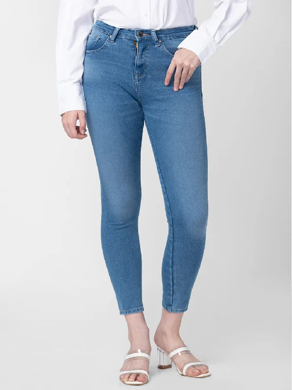 Spykar Women Light Blue Cotton Super Skinny Ankle Length Jeans (Alexa) Stylish Plus Size Denim Jeans Spykar Women Light Blue Cotton Super Skinny Ankle Length Jeans (Alexa) Stylish Plus Size Denim Jeans