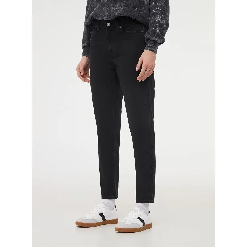 Black High Waisted Mom Jeans Stylish Shredded Denim Jeans