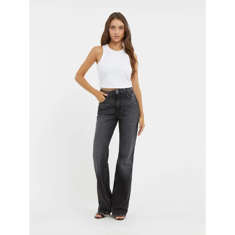 Charcoal Straight High Rise Jeans Classic Slim Fit Jeans