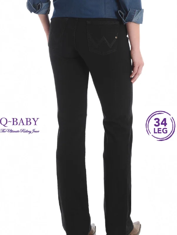 WRQ20BL Wrangler Womens Q Baby Black Jean Cozy Tencel Blend Denim Jeans