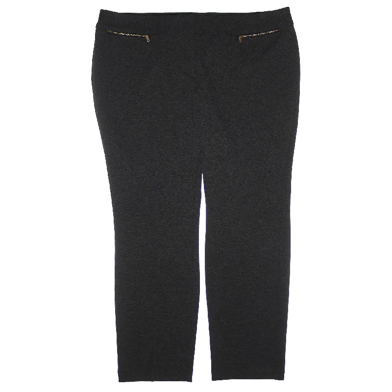 Alfani Gray or Purple Tummy Control Zipper Detail Slim Leg Pants Trendy High-Waist Trousers