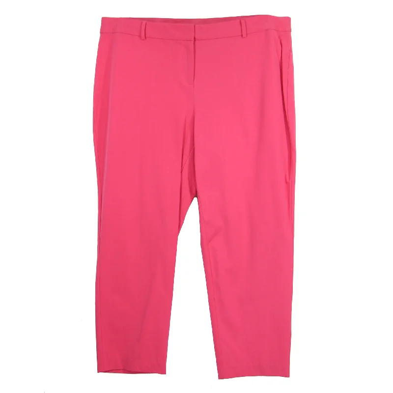 Alfani Pink Comfort Waist Skinny Leg Ankle Length Pants Formal Wide-Leg Pants