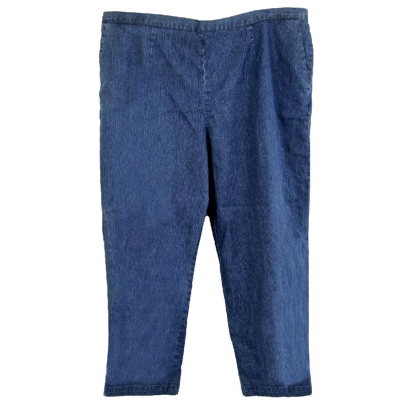 Alfred Dunner Blue Denim Pull On Straight Leg Pants Soft Stretch Pants