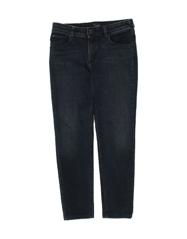 ARMANI Womens Slim Jeans W30 L28  Navy Blue Cotton Comfortable Mid-Rise Jeans