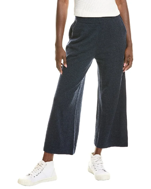 Lafayette 148 New York Pull On Wide Leg Wool & Cashmere-Blend Pant Classic Pleated Pants
