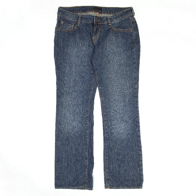 CALVIN KLEIN Jeans Blue Denim Slim Bootcut Womens W31 L32 Trendy Wide-Legged High-Waist Jeans