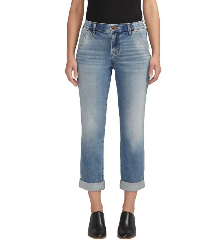 Carter Mid Rise Girlfriend Jean In Mariner Blue Trendy Vintage Denim Jeans