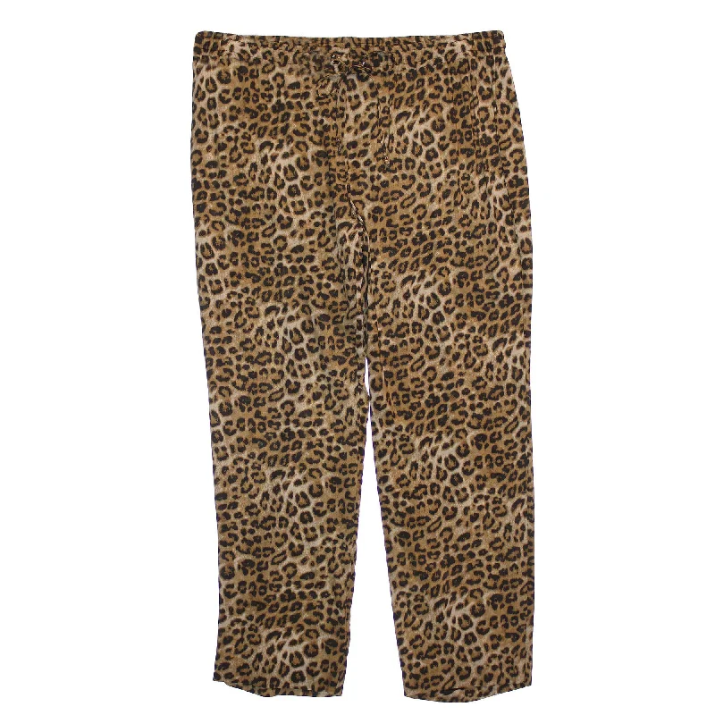 Charter Club Multi Color Animal Print Elastic Waist Pants Classic Straight Pants