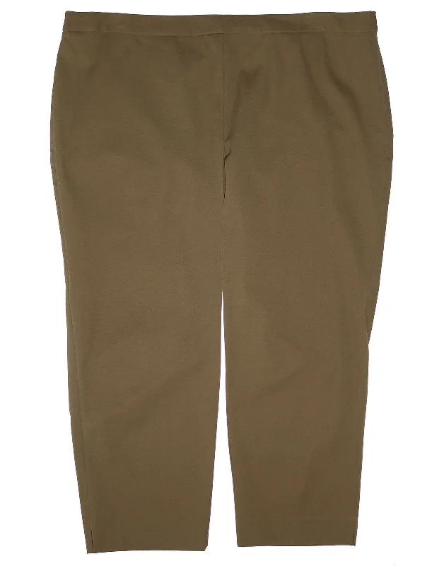 Charter Club Beige Modern Fit Cropped Side Zip Ankle Pants Comfortable Fleece Pants