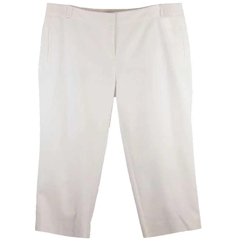 Charter Club White Tummy Slimming Classic Fit Capri Pants Elegant High-Waist Pants