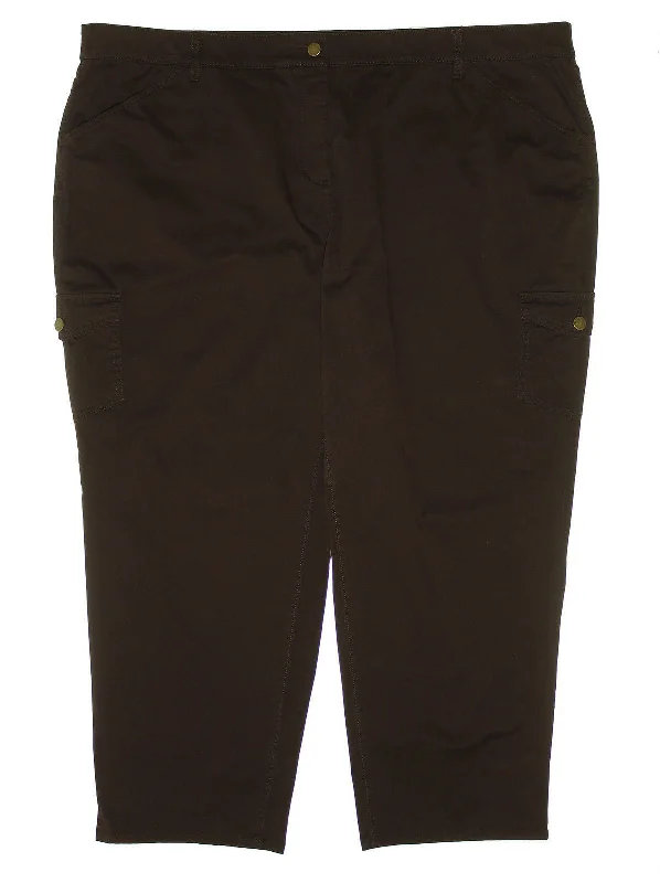 Charter Club Brown Comfort Waist Ankle Length Pants Formal Stretch Pants