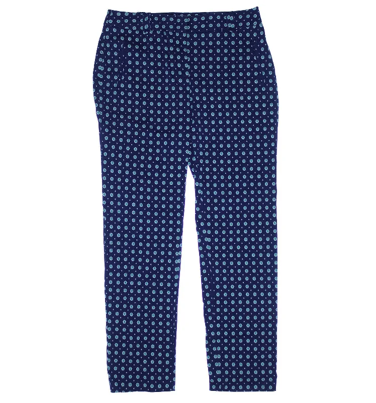 Charter Club Multi Color Print Tummy Slimming Ankle Pants Lightweight Linen Pants