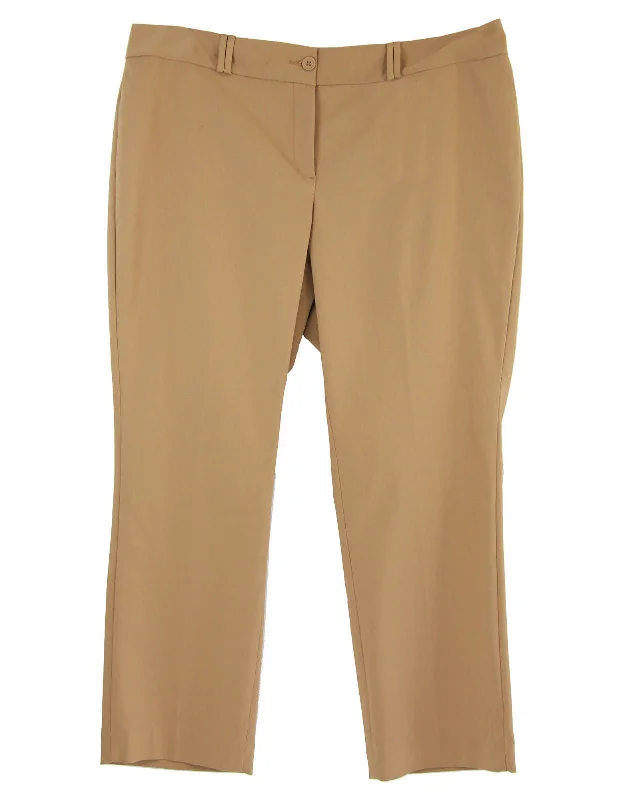 Charter Club Dark Beige Tummy Slimming Slim Leg Ankle Length Pants Chic Capri Pants
