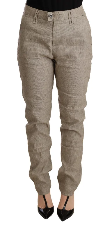CYCLE Chic Beige Mid Waist Baggy Pants for Sophisticated Style Relaxed High-Waist Trousers CYCLE Chic Beige Mid Waist Baggy Pants for Sophisticated Style Relaxed High-Waist Trousers
