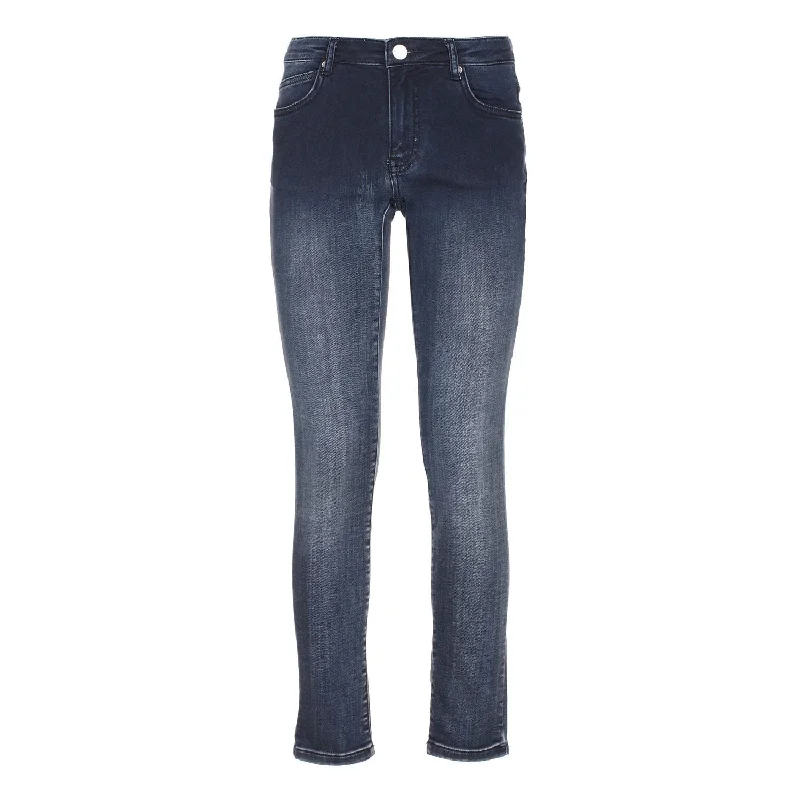 Maison Espin Chic Blue Skinny Sweat Pants for Everyday Elegance Casual Track Pants