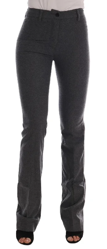 Ermanno Scervino Chic Gray Formal Pants - Elegance Refined High-Waist Jeans