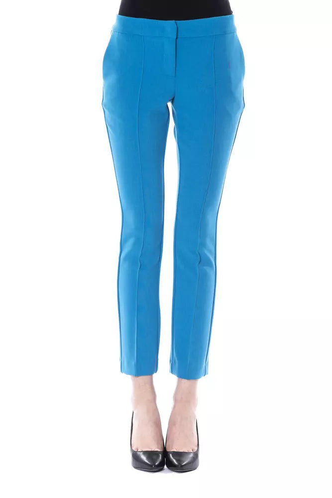 BYBLOS Light Blue Polyester Women Pant Trendy Palazzo Pants