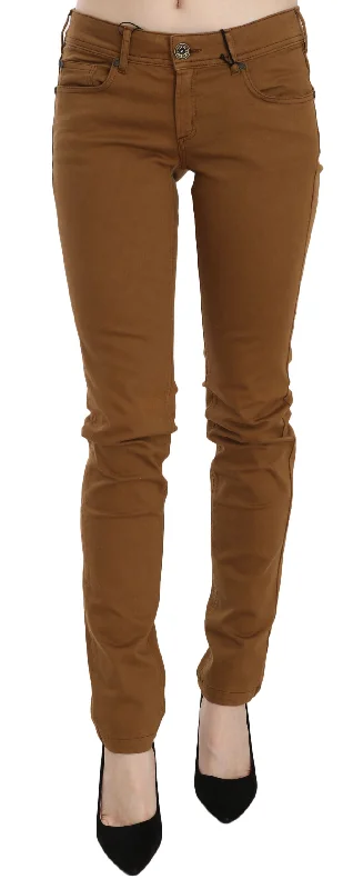 Chic Mid Waist Skinny Cotton Pants Trendy Printed Pants