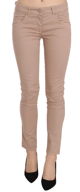 CRISTINAEFFE Chic Slim Fit Skinny Brown Pants Classic Straight-Leg Pants
