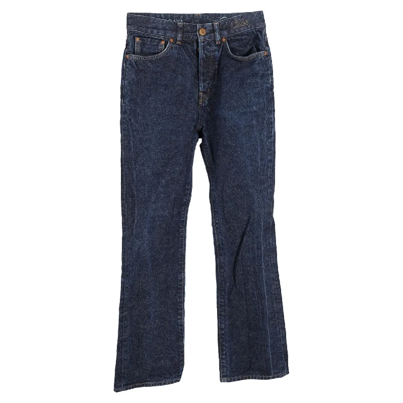 Chloé High-Waisted Wide-Leg Jeans in Blue Cotton Denim Fashionable Jeggings Style Jeans