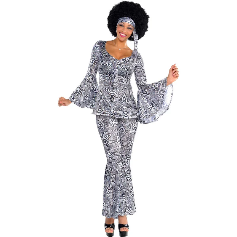 Dancing Queen 70s Women's Disco Pantsuit Lightweight Jogger Pants