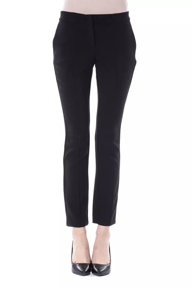 BYBLOS Black Polyester Women Pants Formal Dress Pants
