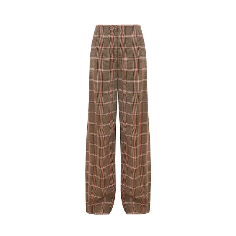 Elegant Brown Viscose Pants For Women Formal Dress Pants