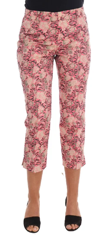 Dolce & Gabbana Elegant Floral Brocade Pants Comfortable Fleece Pants