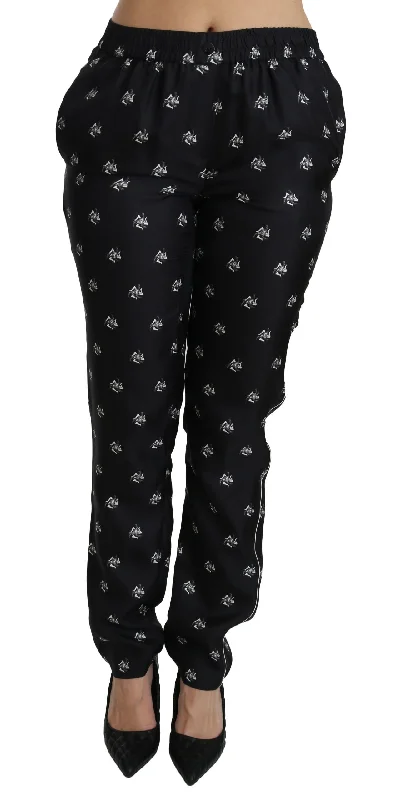 Dolce & Gabbana Elegant Mid Waist Skinny Silk Pants Stylish Harem Pants