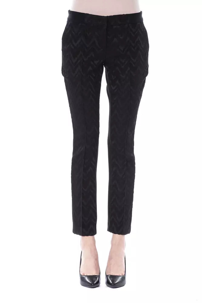 BYBLOS Black Acrylic Women Pants Classic Chino Pants