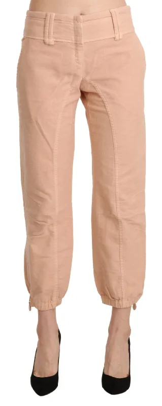 Ermanno Scervino Chic Beige Cropped Cotton Pants Stylish Harem Pants