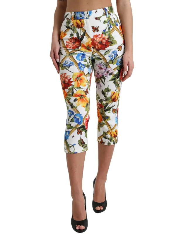 Floral High Waist Cropped Fashion Pants Stylish Harem Pants