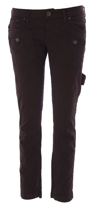 FORNARINA Women's Choco Mayer Stretch Cotton Slim Fit Pants $180 NEW Soft Stretch Pants