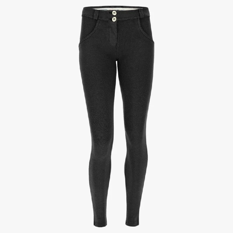 Freddy Womens Acid Wash Wrup Shaping Pants Black Cozy Lounge Pants