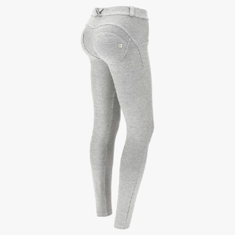 Freddy Womens Regular Waist Wrup Shaping Cotton Pants Light Grey Classic Straight Pants Freddy Womens Regular Waist Wrup Shaping Cotton Pants Light Grey Classic Straight Pants
