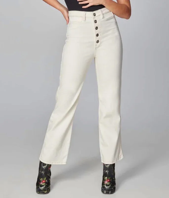 High Rise Loose Jeans In Ivory Chic Rip-Detail High-Waist Jeans