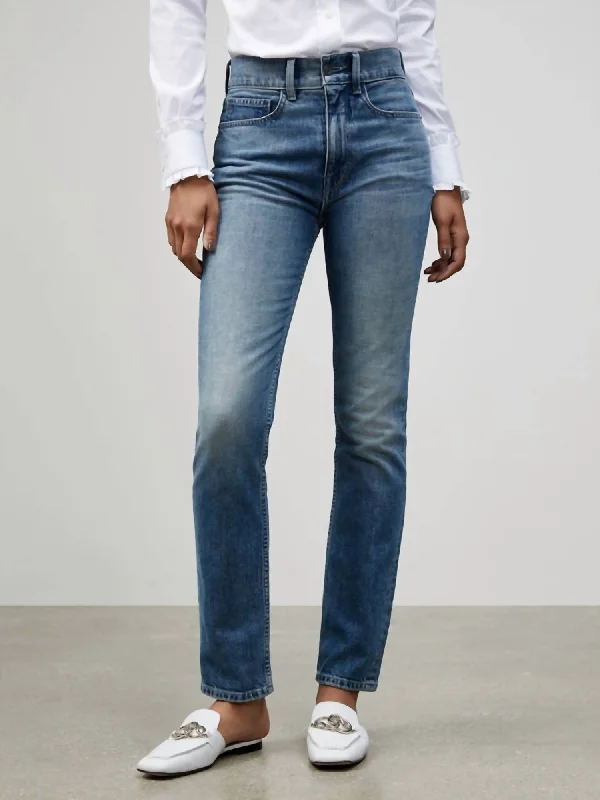 High Rise Straight Ankle Reeve Ital. Heritage Jean In Faded Skyline Trendy Classic Fit Jeans