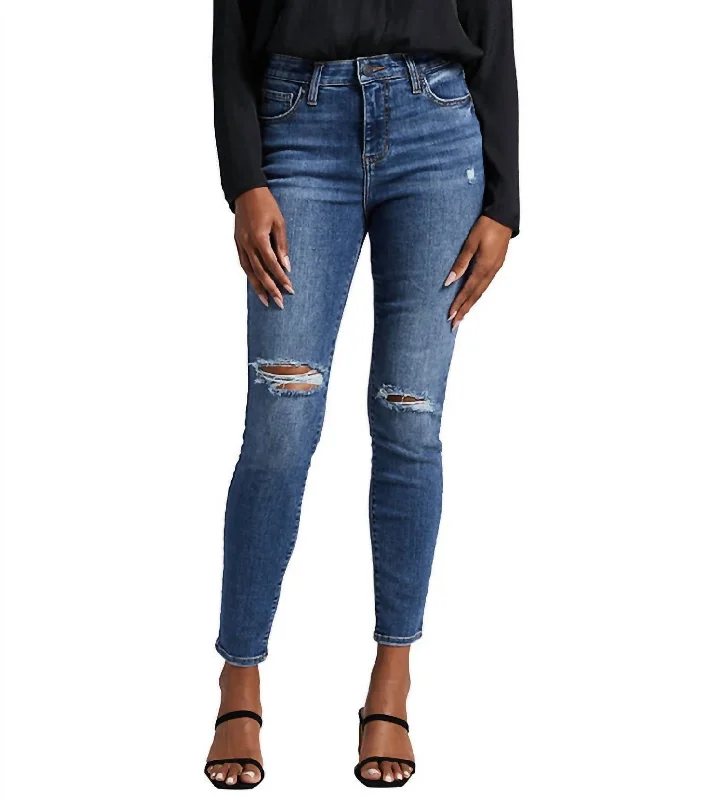 High Rise Viola Skinny Jean In Byzantine Blue Fashionable Raw Hem Bootcut Jeans